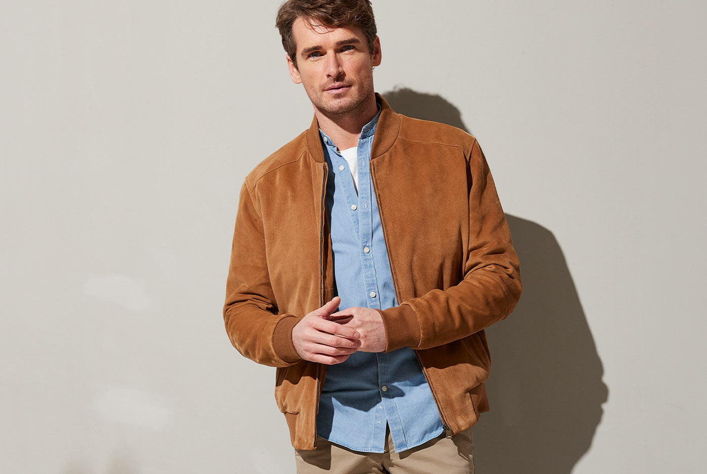 Shane Black Suede Bomber Jacket