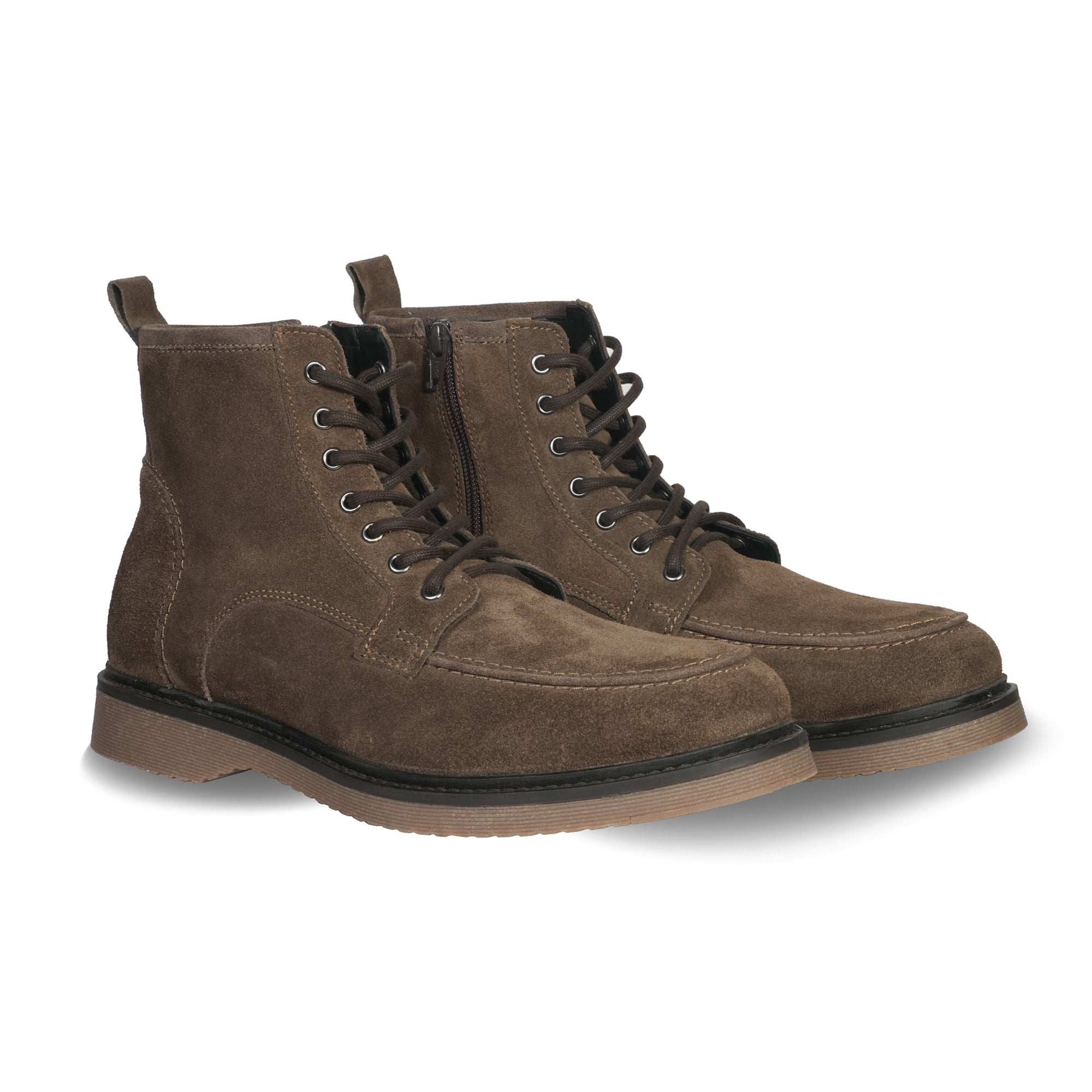 Suede Leather Boots with Zipper