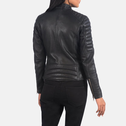 Adalyn Quilted Leather Biker Jacket