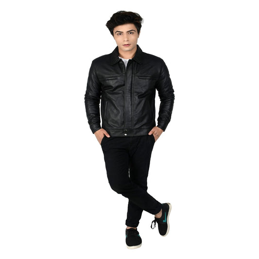 Saren Black Leather Jacket