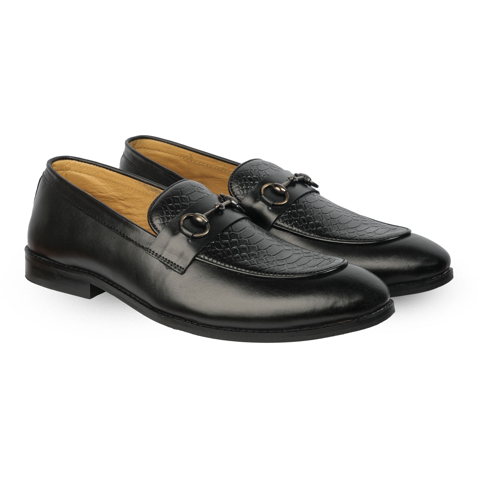 Black Monarch Leather Belly Shoes