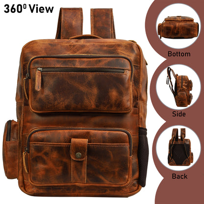 Classic Leather Travel Backpack