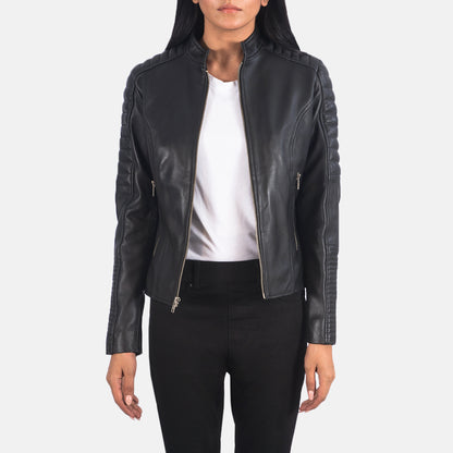 Adalyn Quilted Leather Biker Jacket