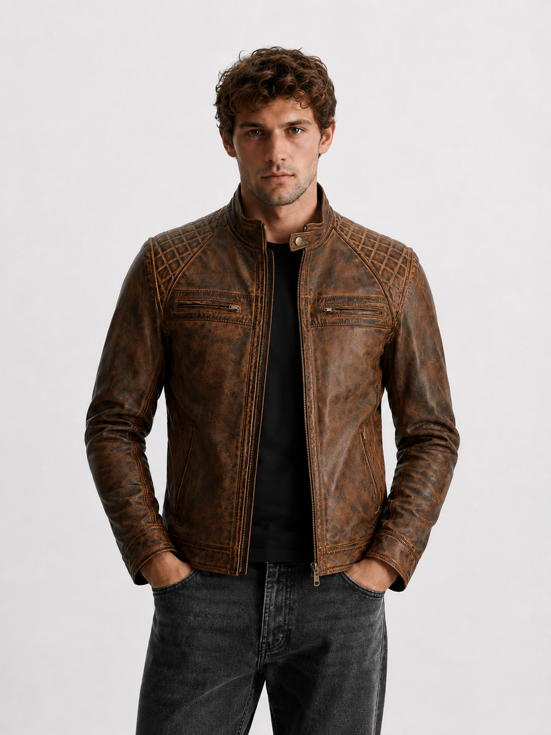 Bomter Biker Leather Jacket