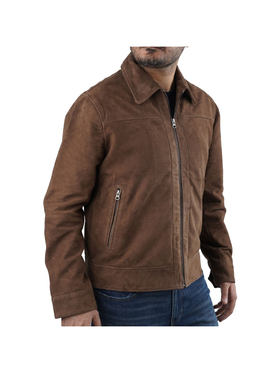 Suede Solid Leather Biker Jacket