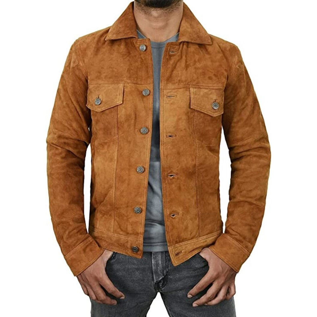 Avor Tan Brown Suede Leather Jacket