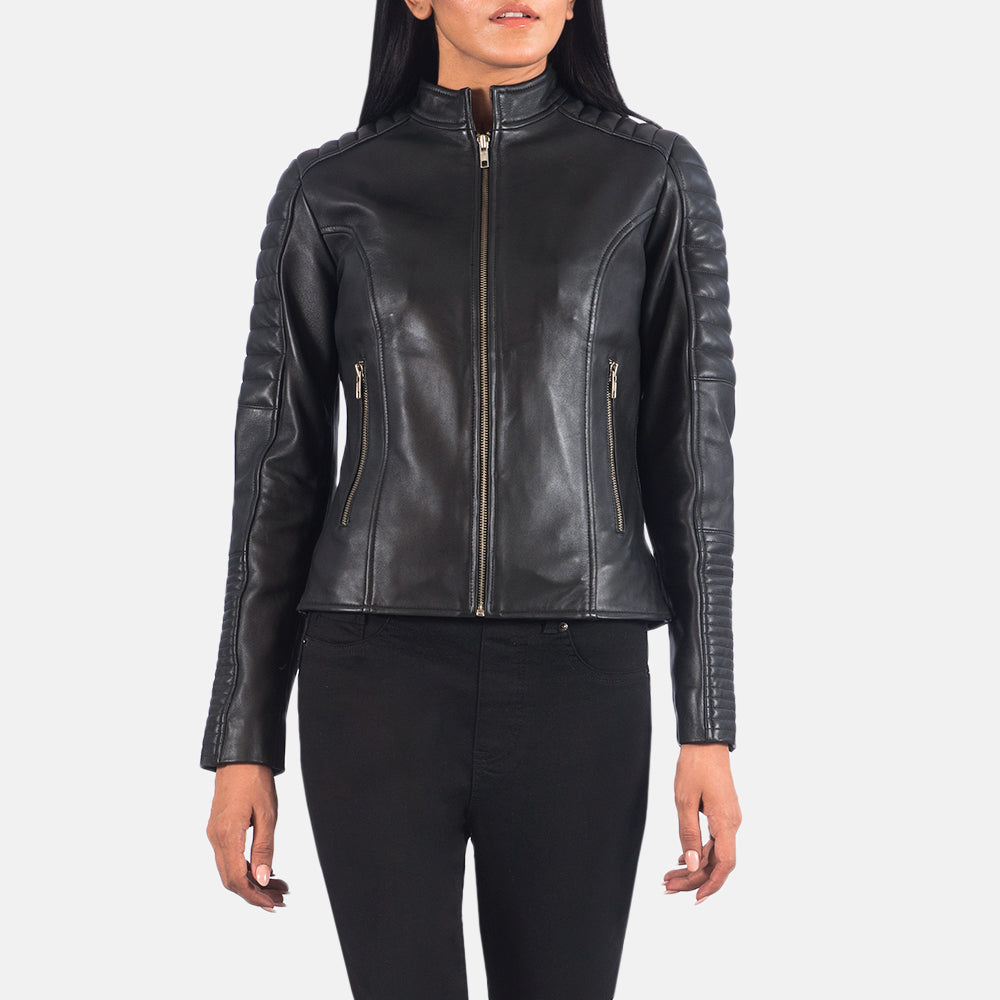 Adalyn Quilted Leather Biker Jacket