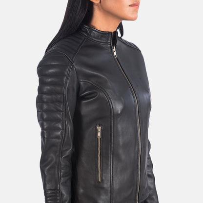 Adalyn Quilted Leather Biker Jacket