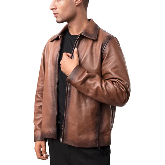 Hunter Leather Biker Jacket