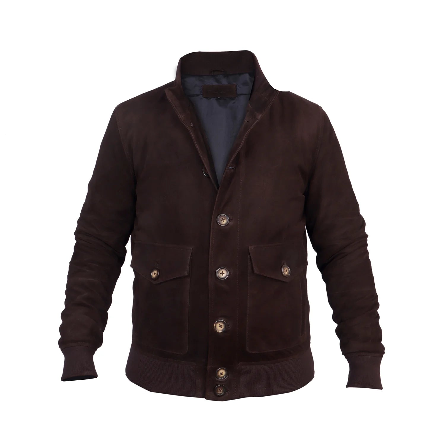 Suede Brown Leather Bomber Jacket