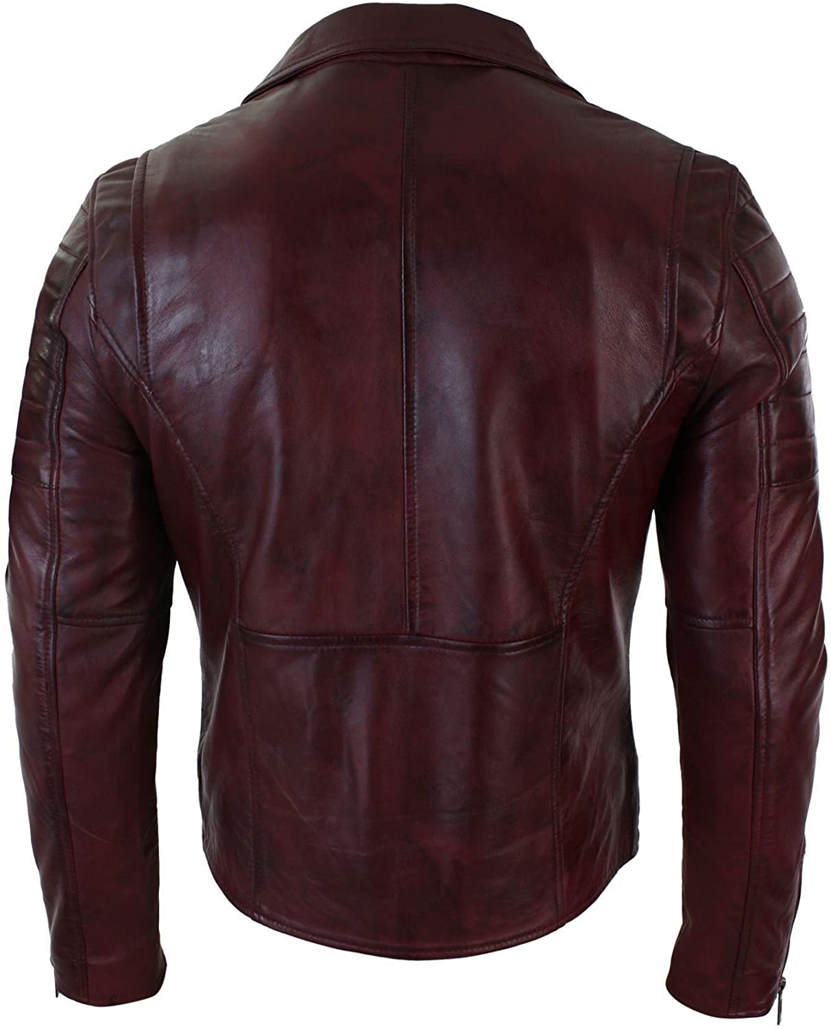 Sadens cherry Leather Biker Jacket Good Leather Garments