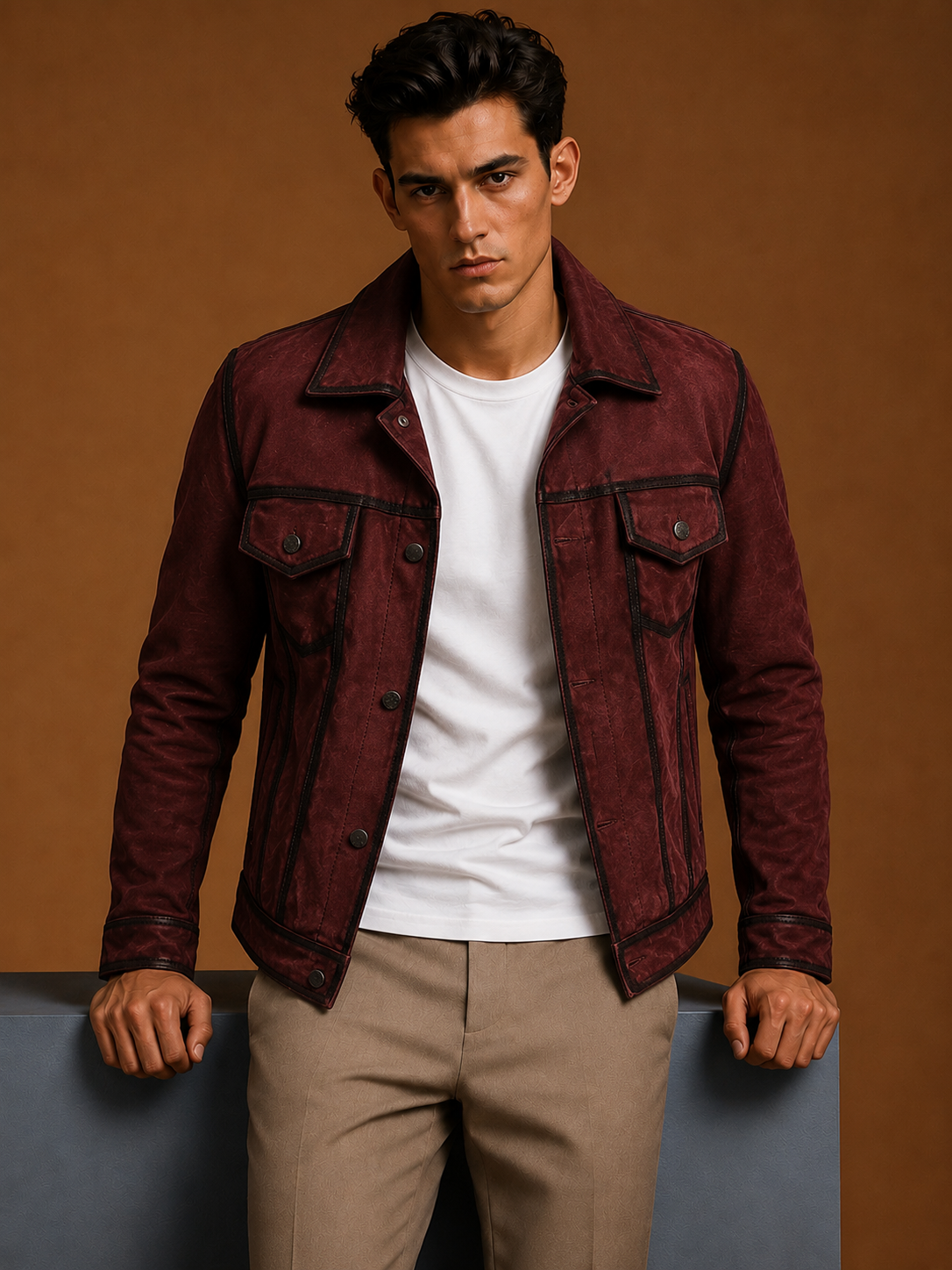Lives Suede Leather Biker Jacket