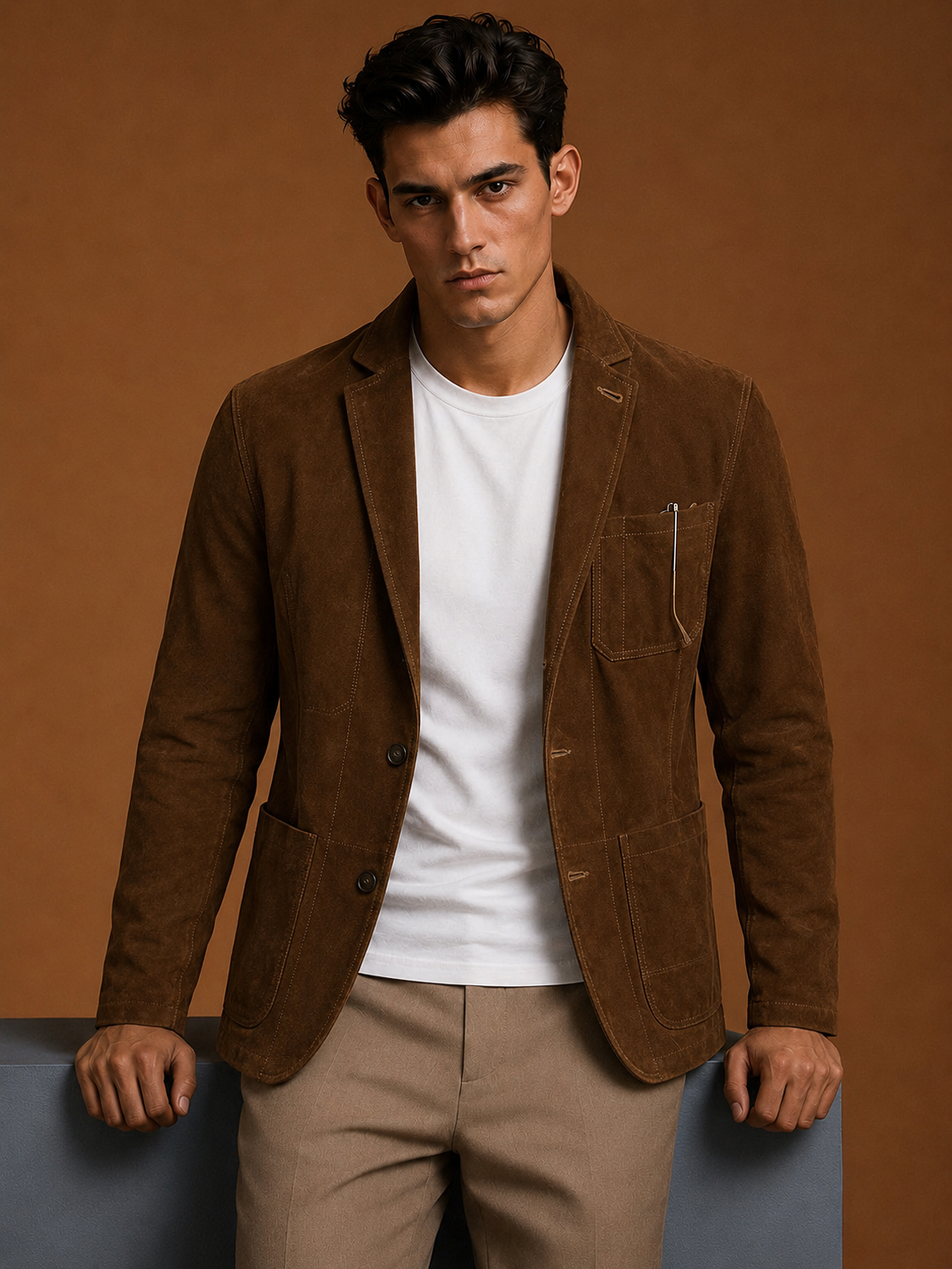 Safari  Suede Leather Blazer