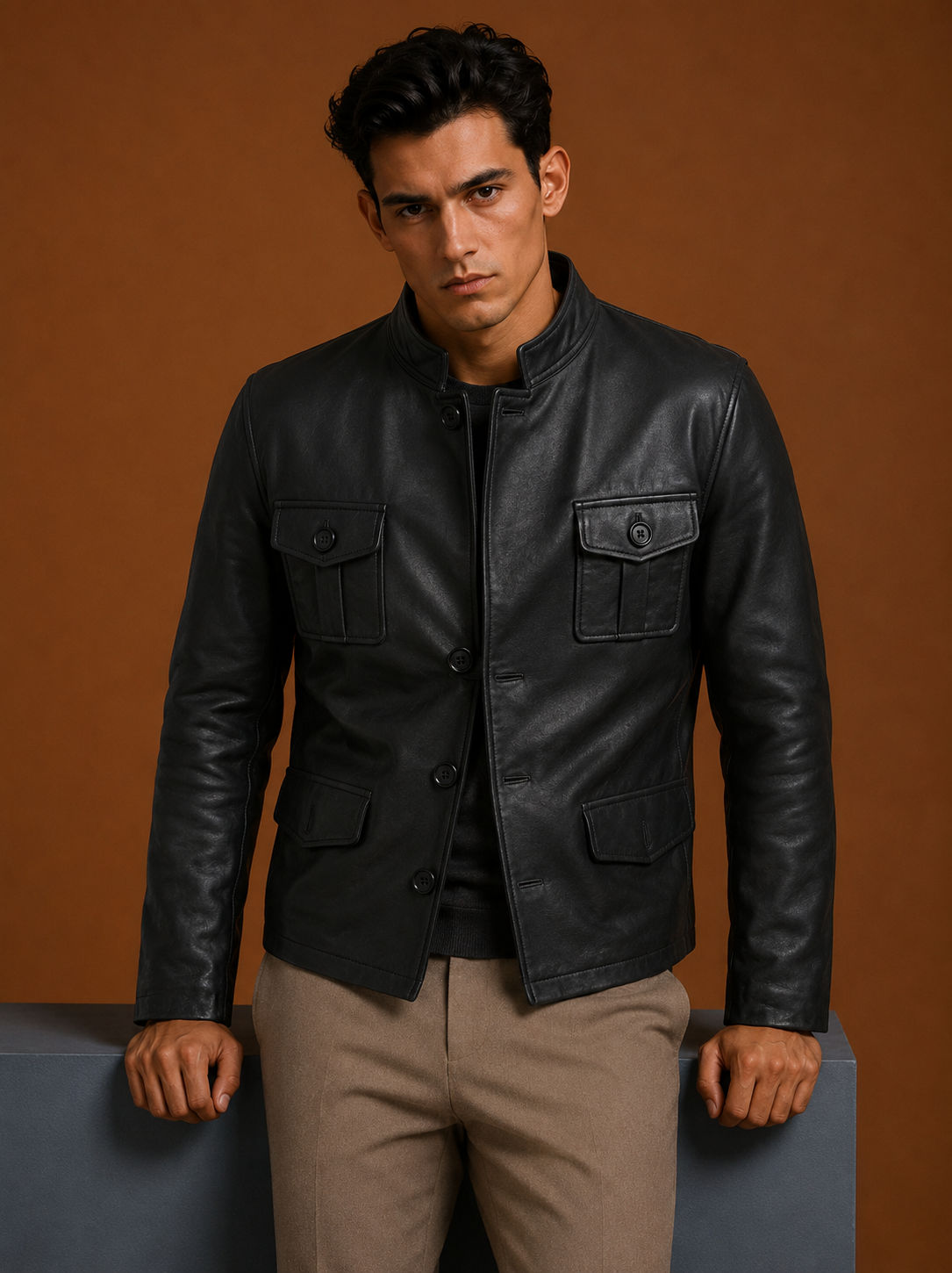 Ray Cutler Leather Blazer