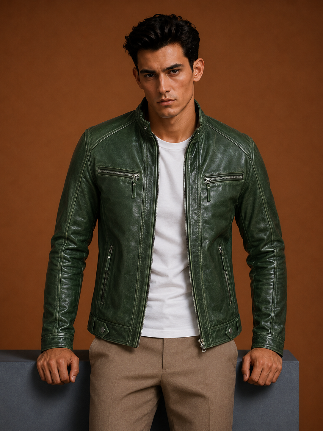 Bumper Green Leather Jacket