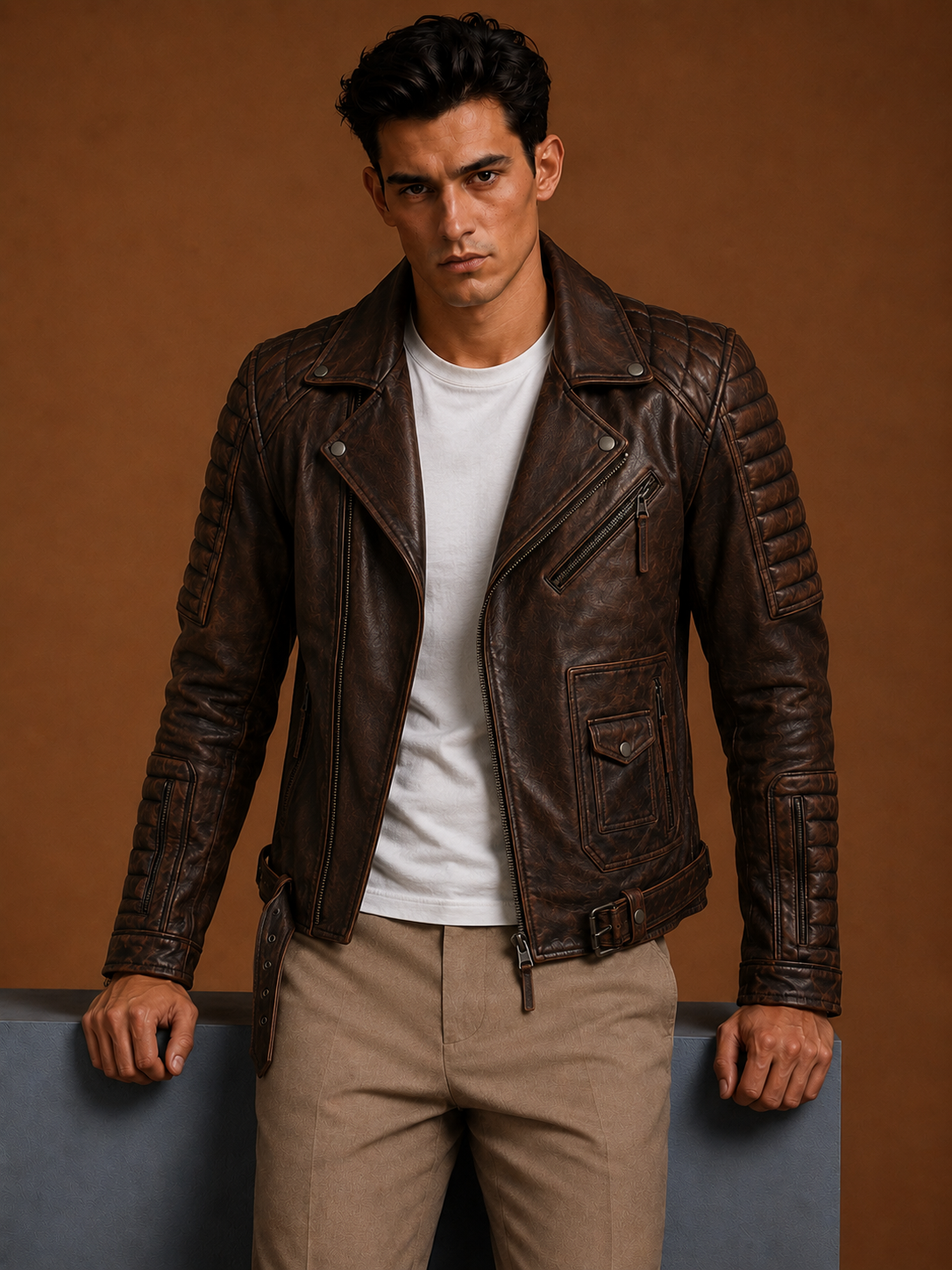Blaq Motorcycle Leather Biker Jacket
