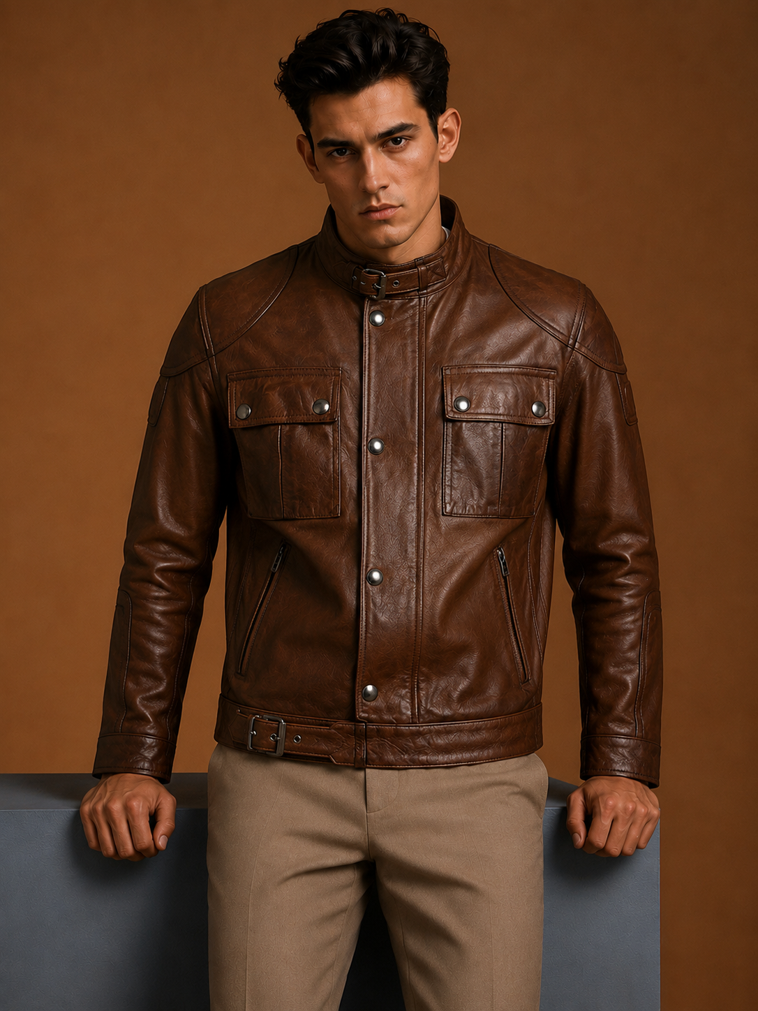 Yoco Leather Biker Jacket