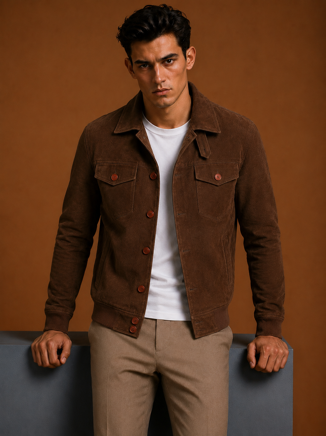 Classic Suede Bomber Jacket