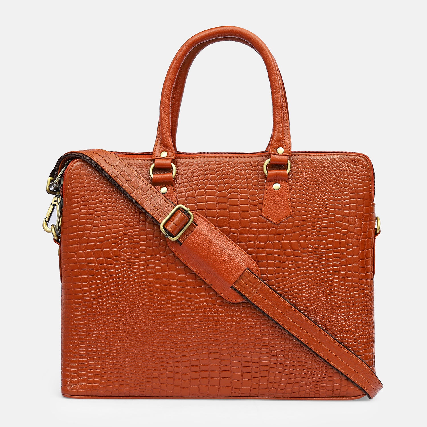 Phanter Croco Leather Laptop Bag