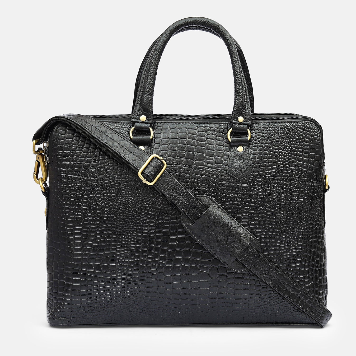 Phanter Croco Leather Laptop Bag