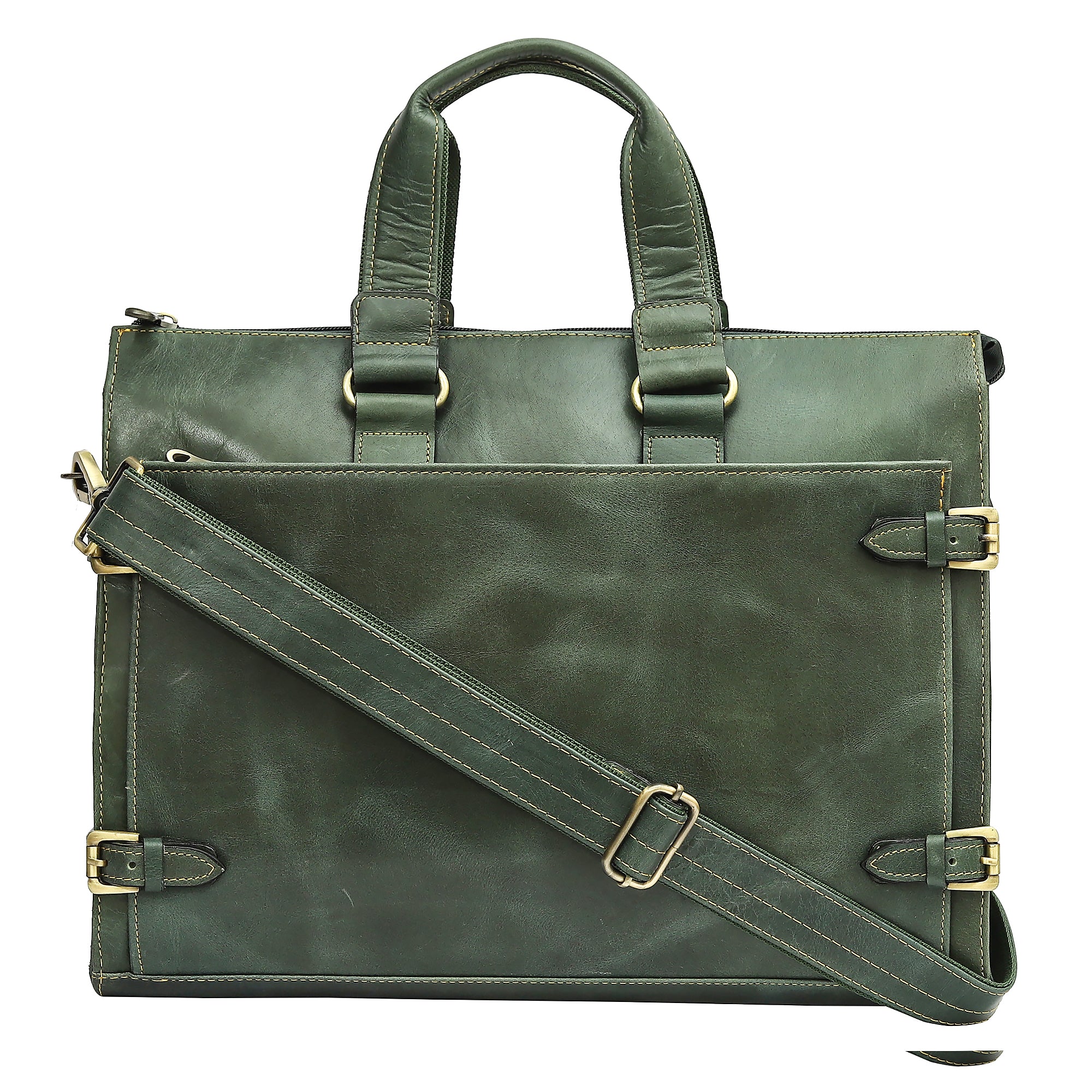 Remon 4 Buckle Crunch Leather Bag