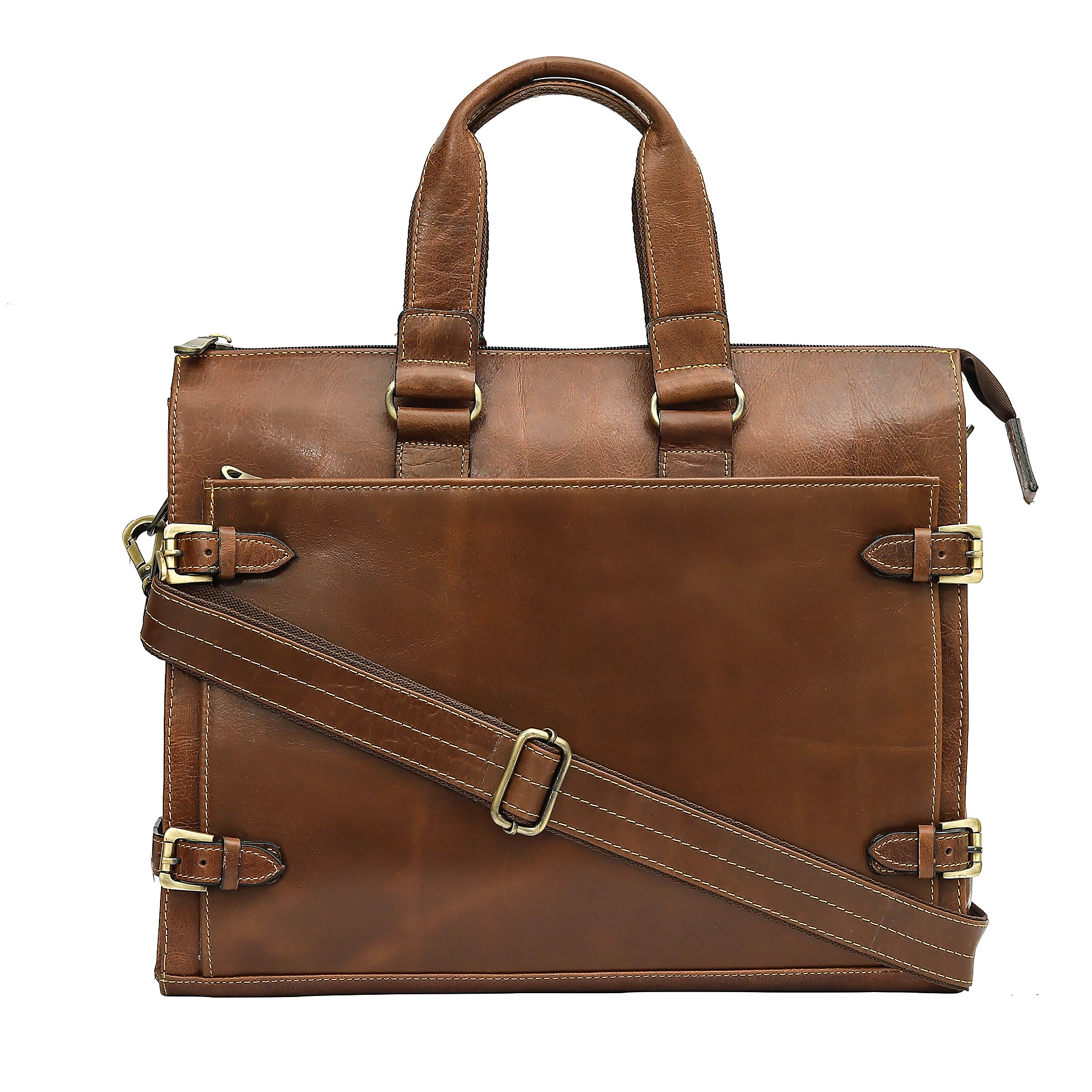 Remon 4 Buckle Crunch Leather Bag