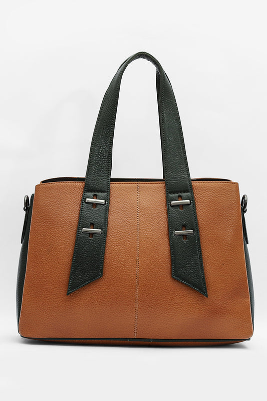 Dual-Tone Elegance Leather Purse