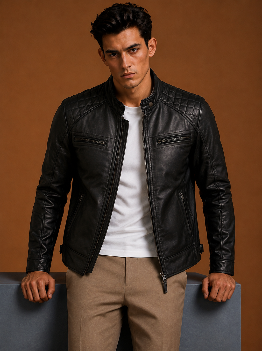Bomter Biker Leather Jacket