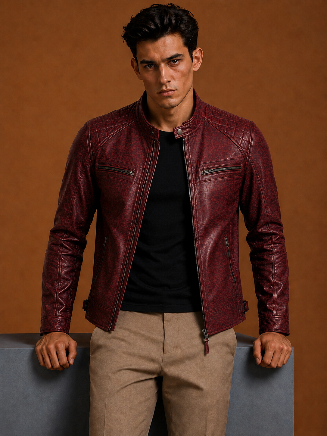 Bomter Biker Leather Jacket