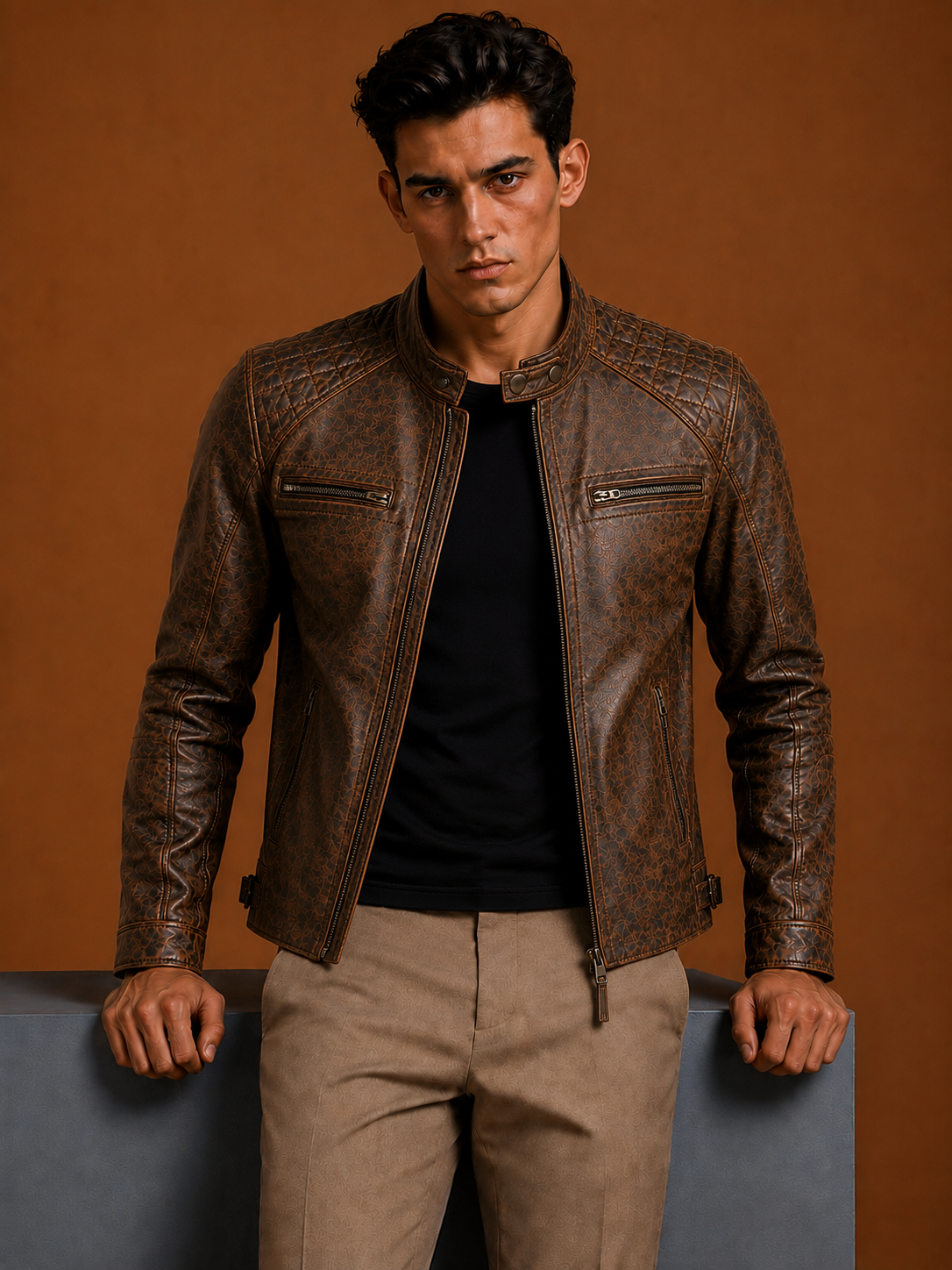 Bomter Biker Leather Jacket