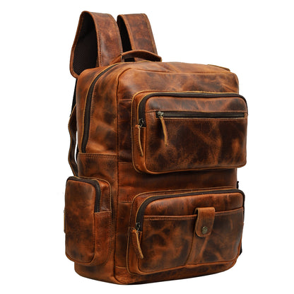 Classic Leather Travel Backpack