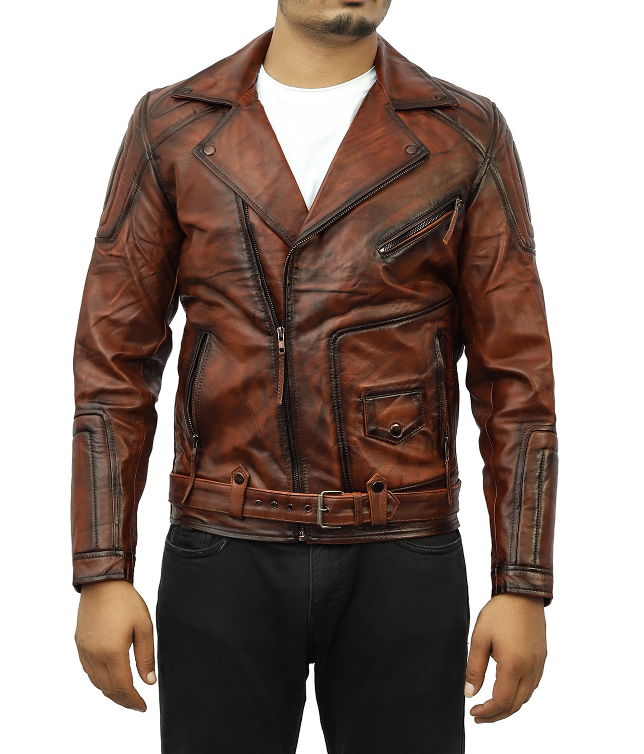 Cuban Leather Biker Jacket