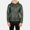 Baston Hooded Leather Biker Jacket