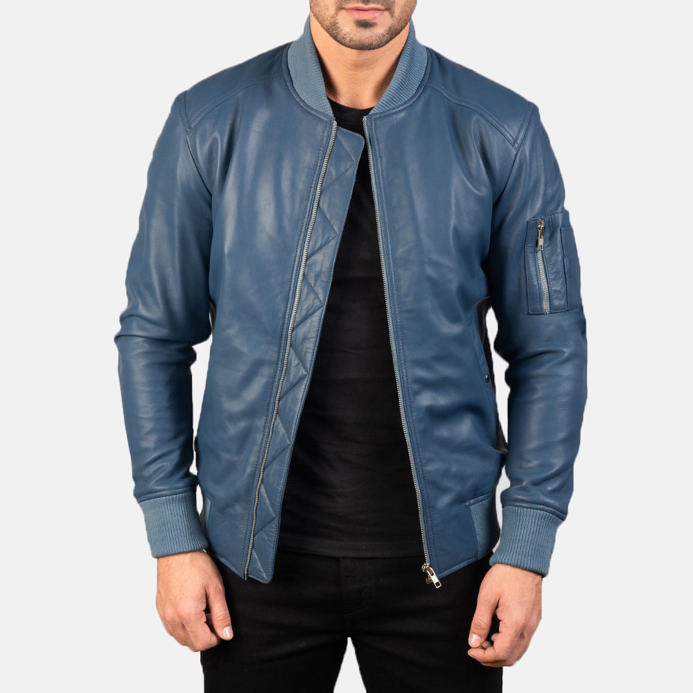 Bomia Ma-1 Leather Bomber Jacket
