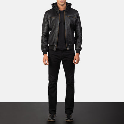 Bouncer Biz Leather Bomber Jacket