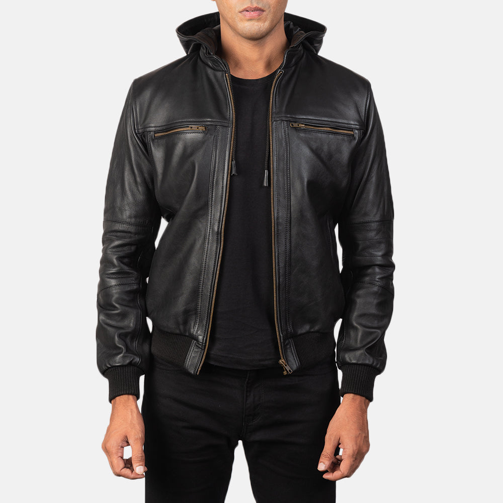Bouncer Biz Leather Bomber Jacket