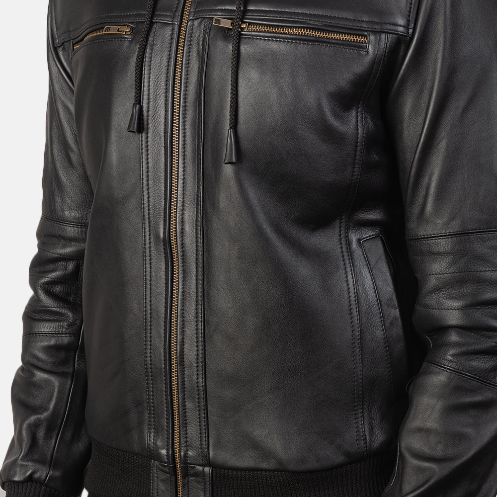 Bouncer Biz Leather Bomber Jacket