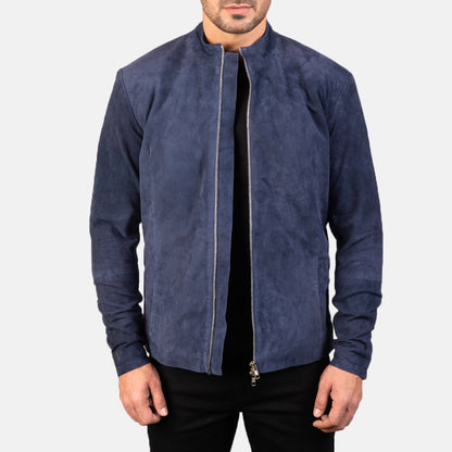Charcoal  Suede Leather Jacket