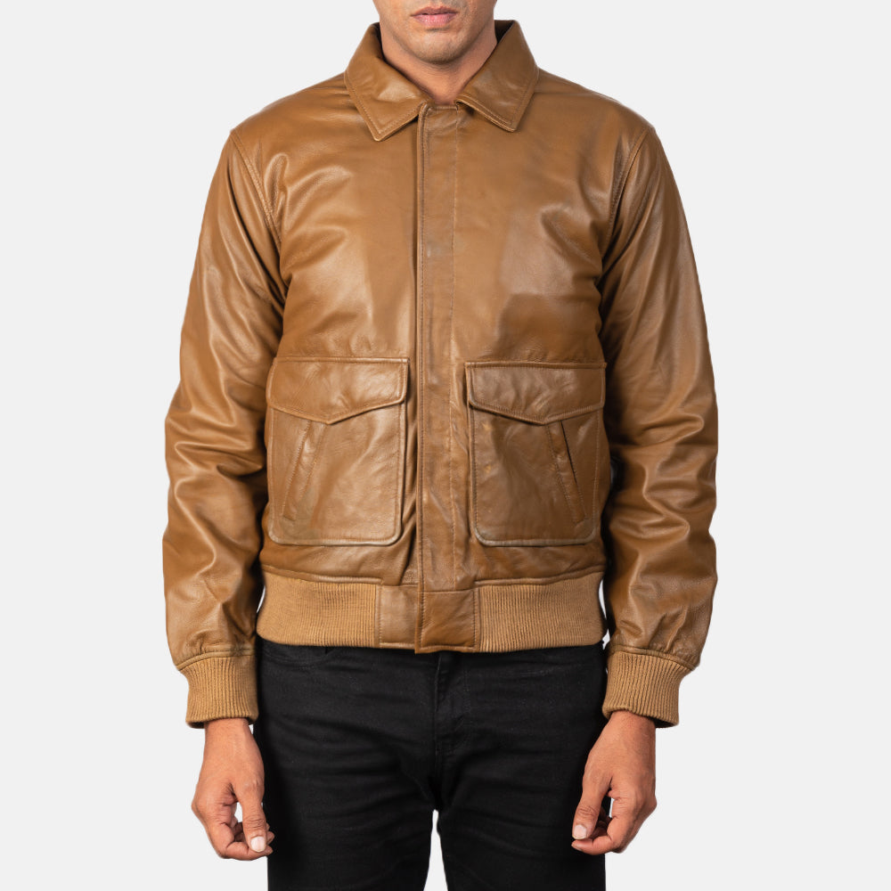 Genz Leather Bomber Jacket