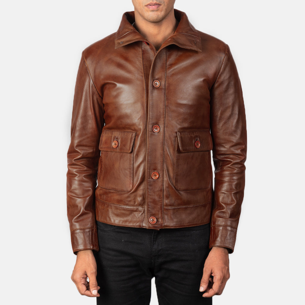 Columbus  Leather Bomber Jacket