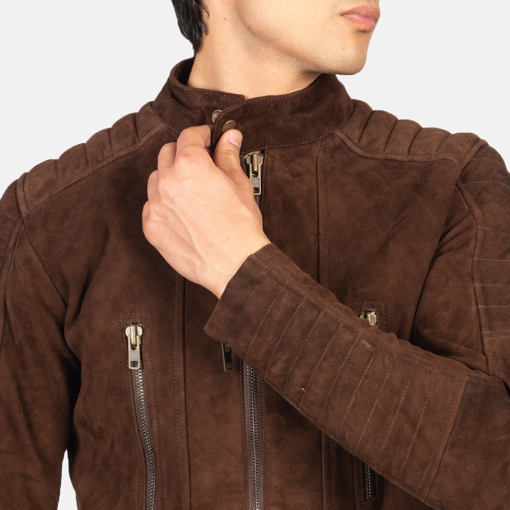 Damian Grey Suede Biker Jacket