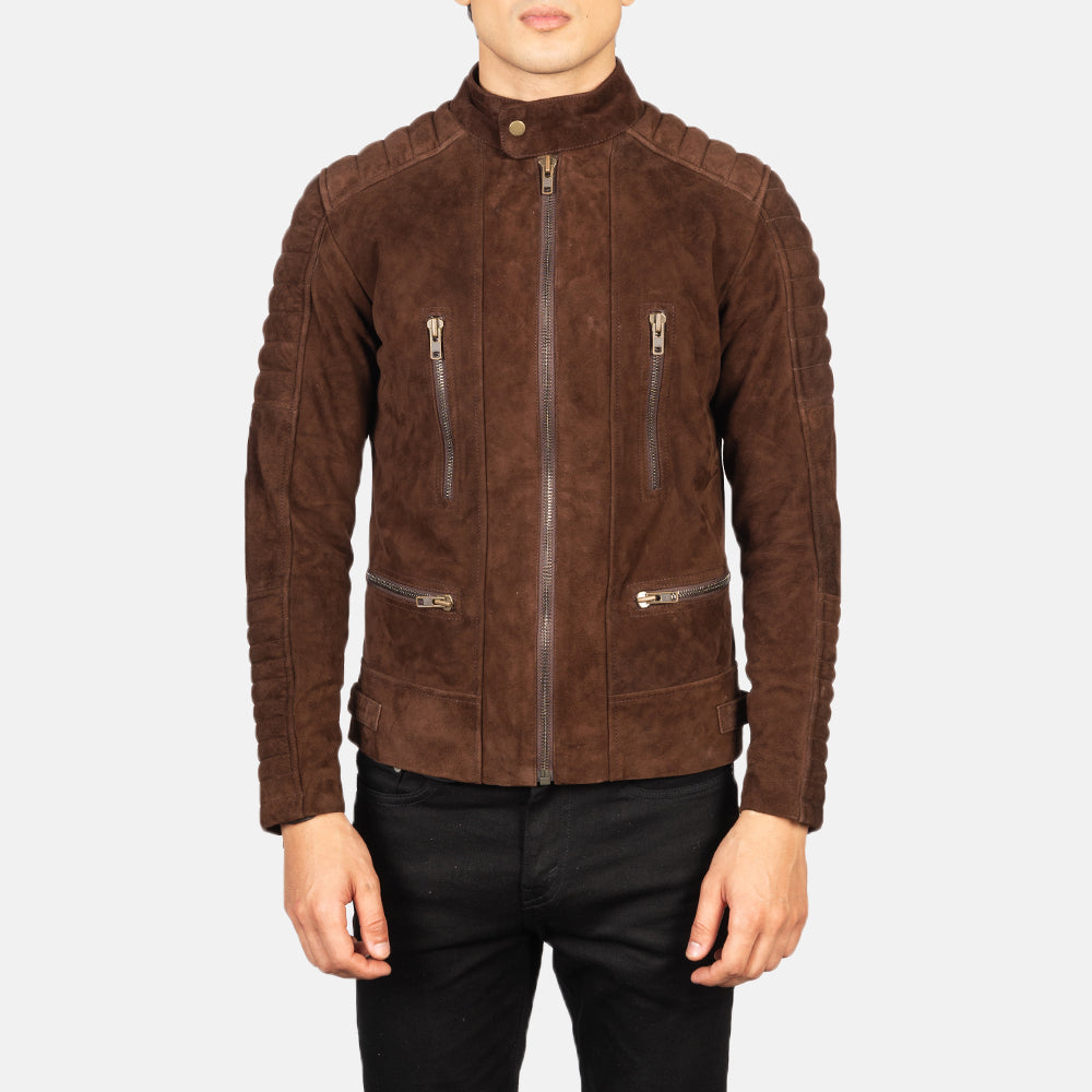 Damian Grey Suede Biker Jacket