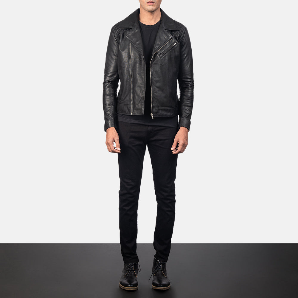 Danny Quilted Leather Biker Jacket Good Leather Garments