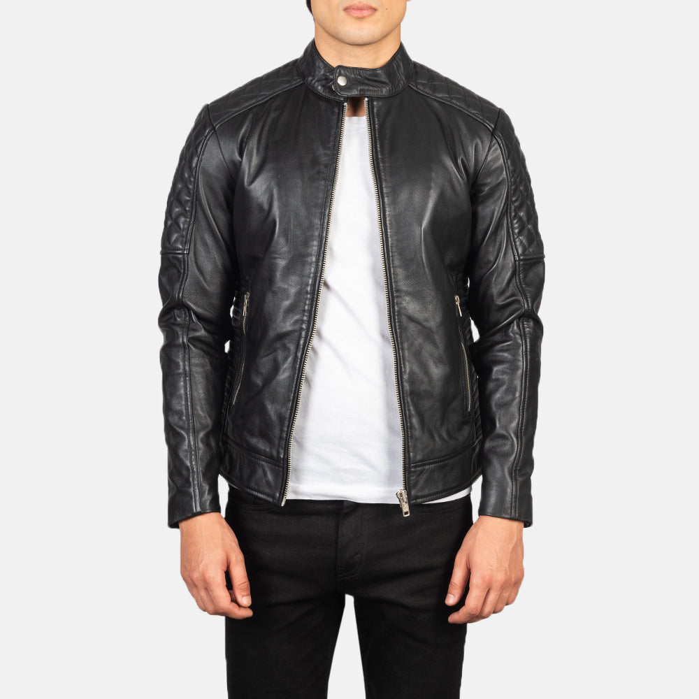 Fernando Quilted  Leather Biker Jacket