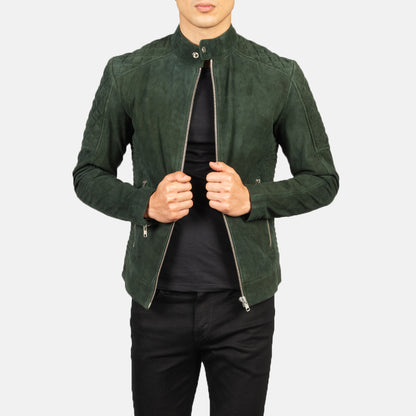Fernando Quilted Suede Leather Biker Jacket