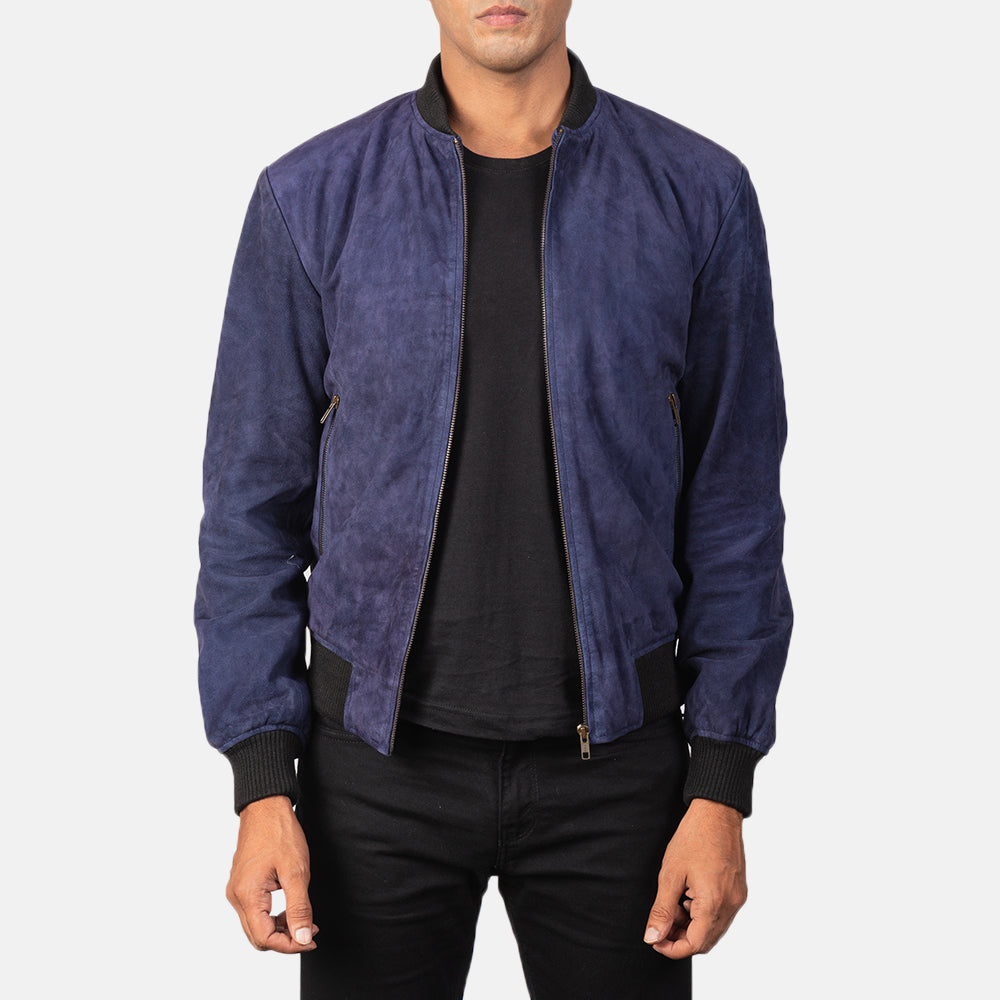 Shane Black Suede Bomber Jacket