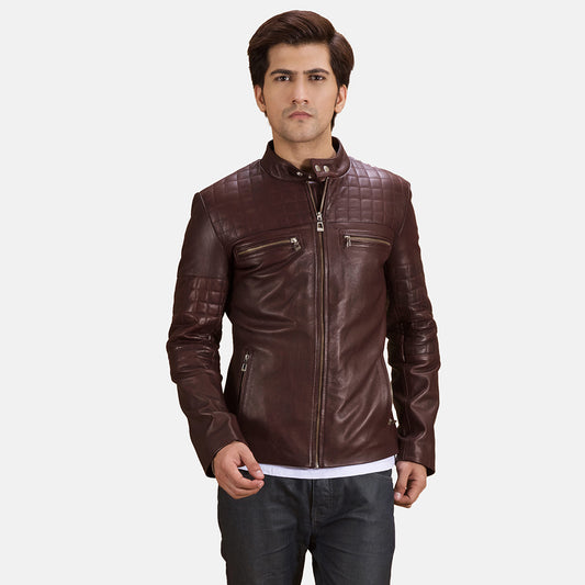 Urbane Quilted Leather Biker Jacket