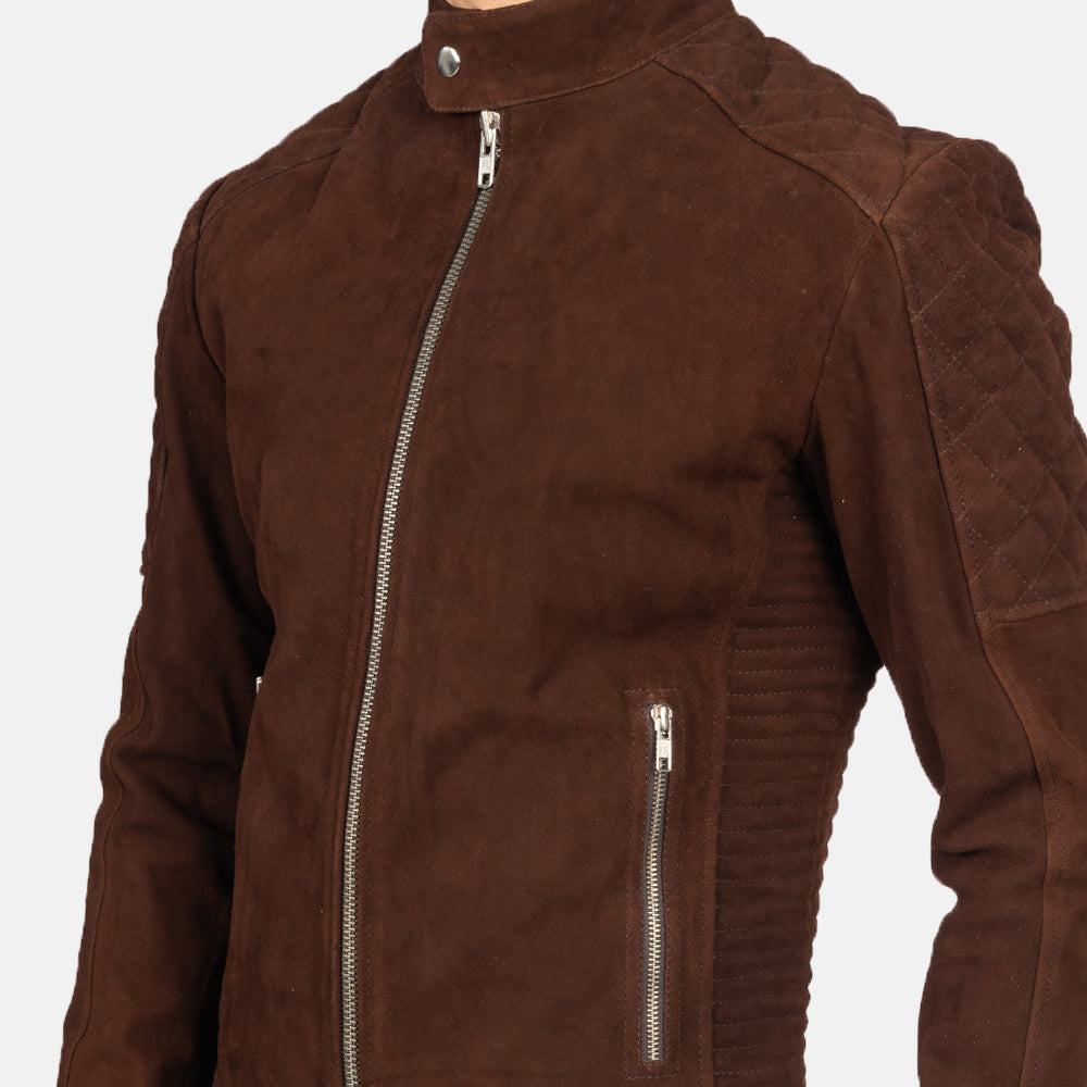 Fernando Quilted Suede Leather Biker Jacket