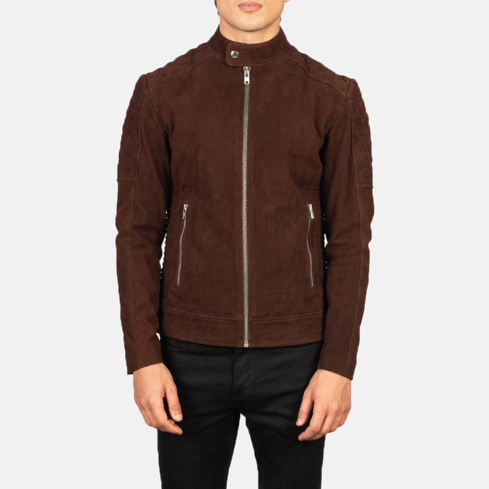 Fernando Quilted Suede Leather Biker Jacket