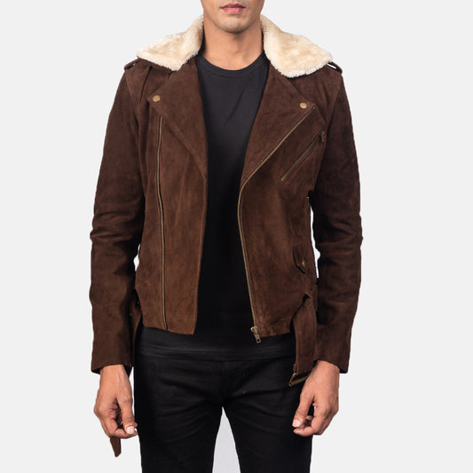 Furton Mocha Suede Biker Jacket